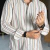 Camisa de rayas Vintage Gris FOR3418 — vista lateral