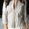 Camisa de rayas Vintage Gris FOR3419 — vista posterior