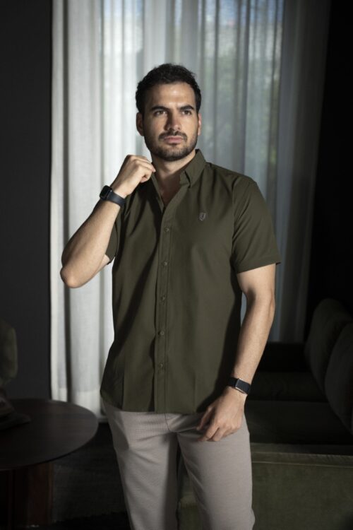 Camisa Dryflex de manga corta Verde Militar | FOR3225