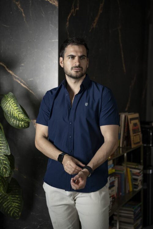 Alternative view of Camisa Dryflex de manga corta azul marino | FOR3421