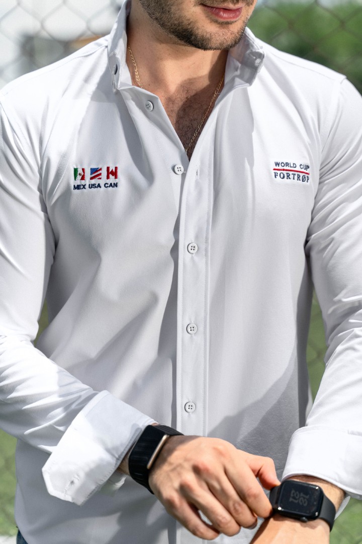 Camisa Dryflex blanca World Cup FOR3424 — detalle