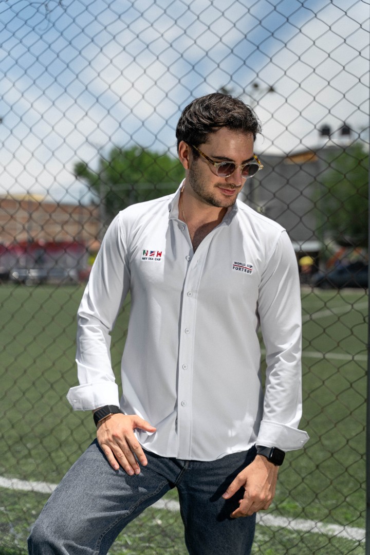 Camisa Dryflex blanca World Cup FOR3424 — detalle de tela