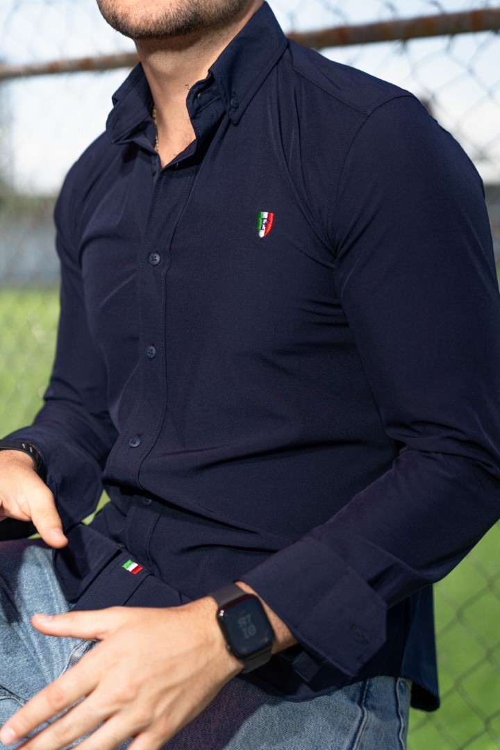 Camisa Dryflex Azul Marino World Cup FOR3426 — vista frontal