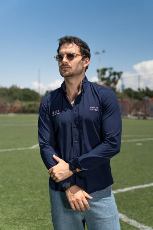 Camisa Dryflex azul marino World Cup FOR3428 — vista frontal