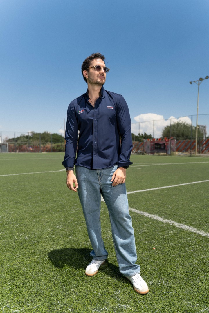 Camisa Dryflex azul marino World Cup FOR3428 — detalle