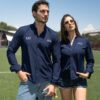 Camisa Dryflex azul marino World Cup FOR3428 — en modelo