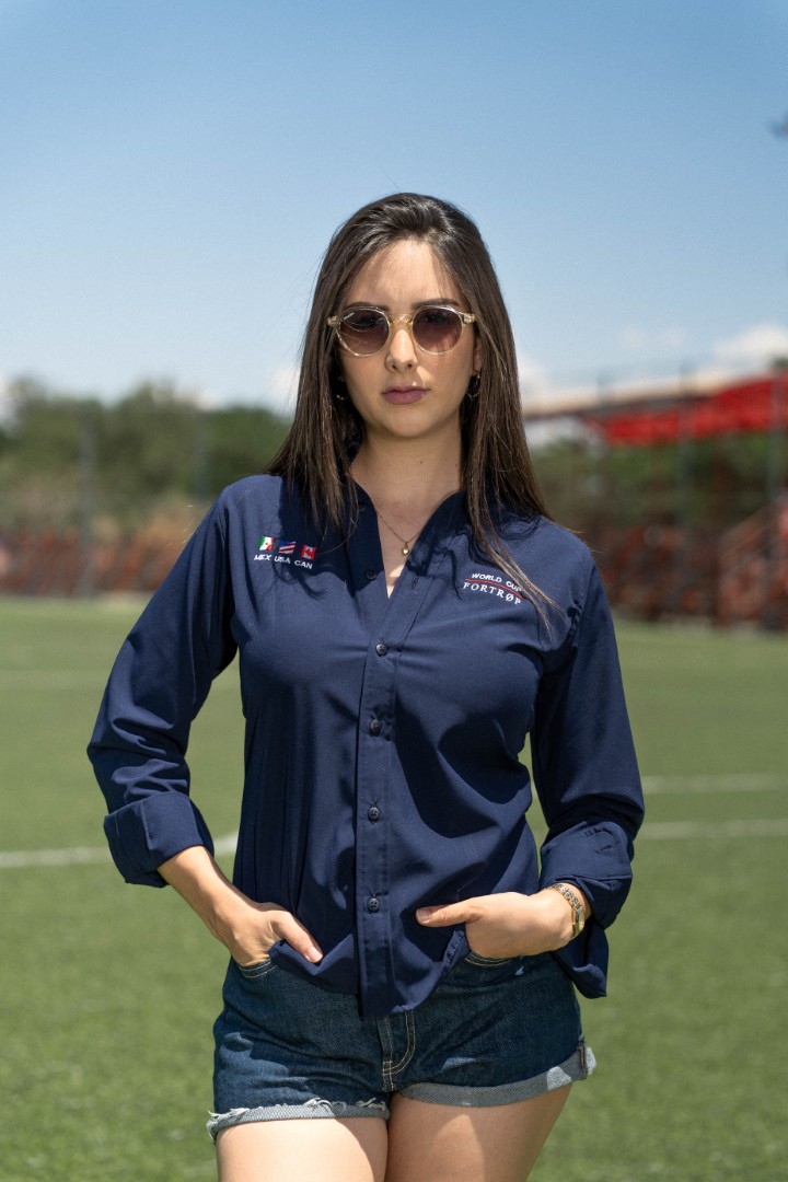 Camisa Dryflex Azul Marino World Cup FOR3429 — vista frontal