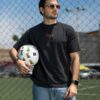 Playera Oversize Negra y Naranja World Cup OV5014 — detalle de tela