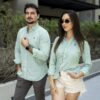 Camisas de Minicuadro Verde y cielo FOR3207 y FOR3208 — ambos modelos (2)