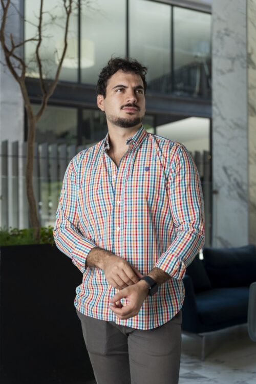 Camisa de Minicuadro de Multicolor FOR3209 — vista posterior