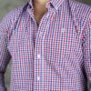 Camisa de Mini Cuadros Rojo, Marino FOR3266 — detalle