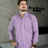 Camisa de Mini Cuadros Rojo, Marino FOR3266 — vista lateral