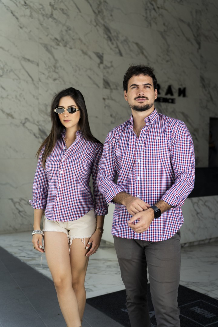 Camisas de Mini Cuadros Rojo, Marino FOR3266 y FOR3267 — ambos modelos (1)