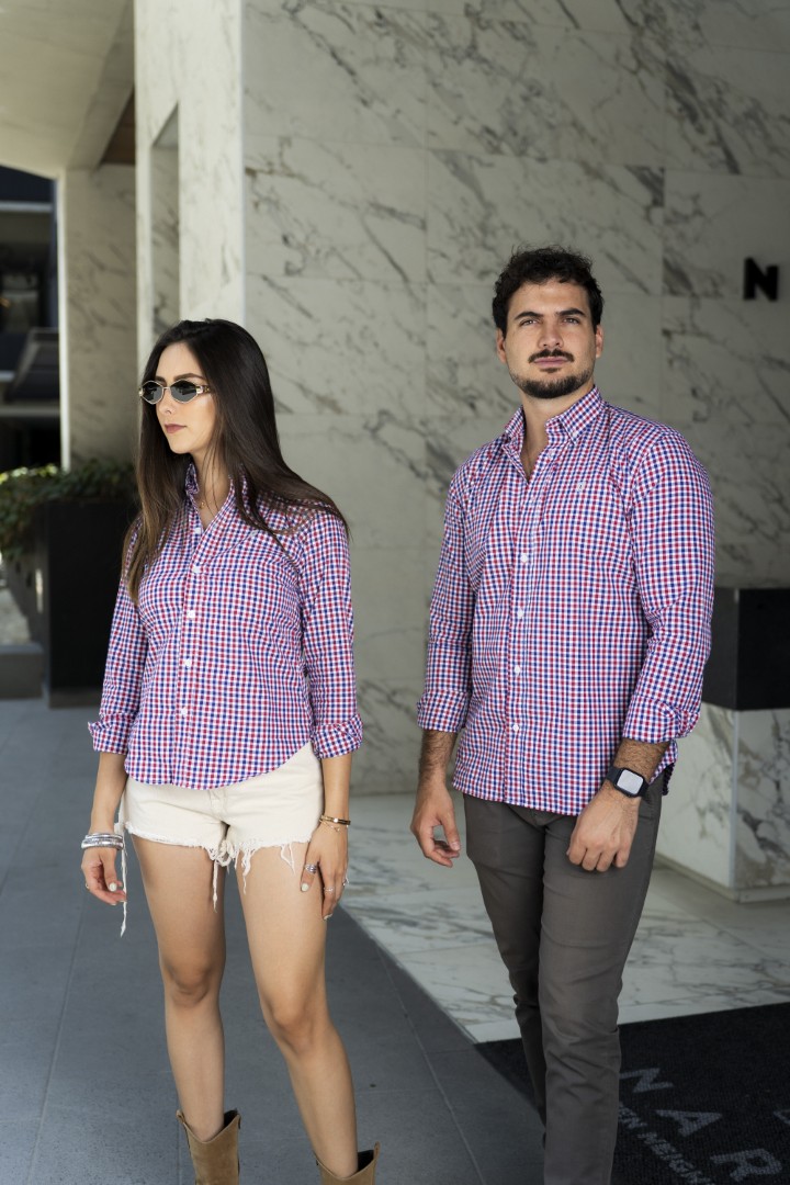 Camisas de Mini Cuadros Rojo, Marino FOR3266 y FOR3267 — ambos modelos (4)