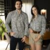 Camisas de cuadros verde y naranja FOR3322 y FOR3323 — ambos modelos (3)