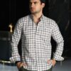 Camisa de cuadros terracota FOR3408 — vista frontal
