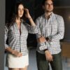 Camisas de cuadros terracota FOR3408 y FOR3409 — ambos modelos (1)