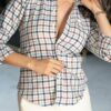 Camisa de cuadros terracota FOR3409 — detalle