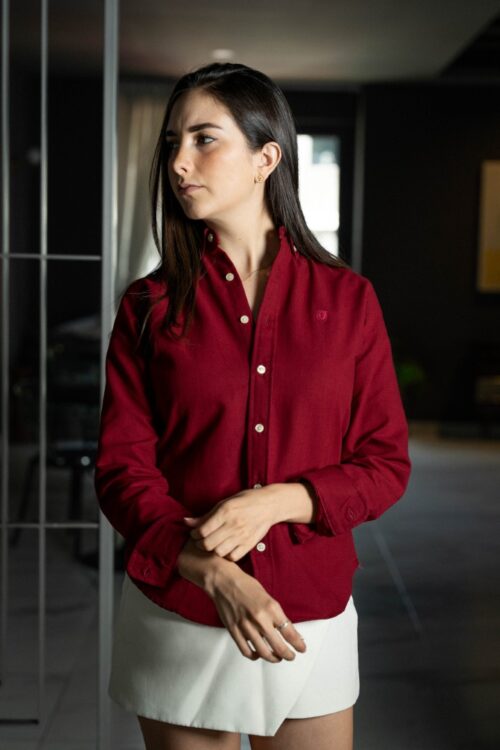 Alternative view of Camisa básica vino | FOR3439