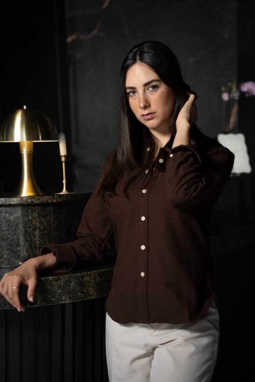 Camisa básica chocolate | FOR3443