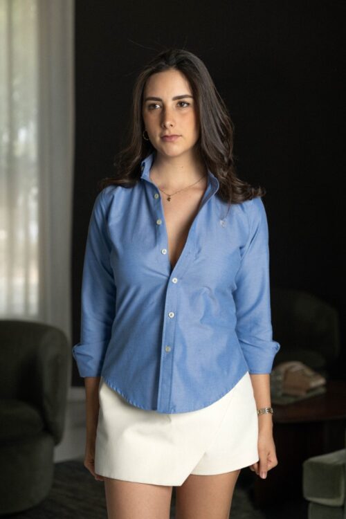 Alternative view of Camisa básica azul y mezclilla | FOR3435