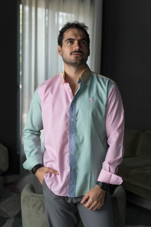Alternative view of Camisa de rayas menta | FOR3466