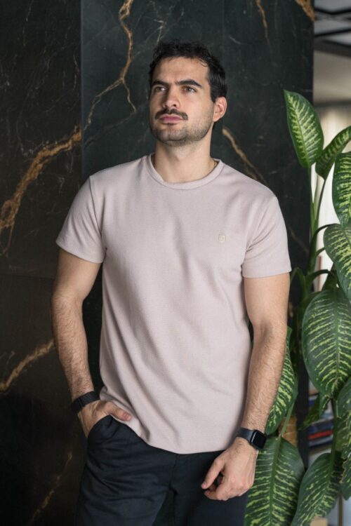 Alternative view of Playera básica beige | PT0008