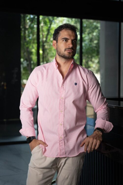 Camisa de mini rayas Rosa | FOR3446