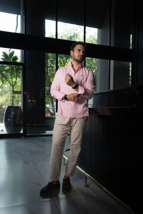 Alternative view of Camisa de mini rayas Rosa | FOR3446
