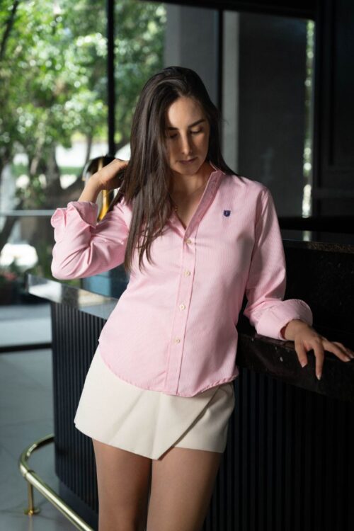 Camisa de mini rayas Rosa | FOR3447