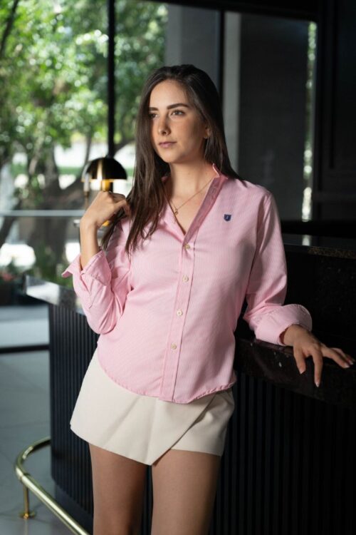 Alternative view of Camisa de mini rayas Rosa | FOR3447