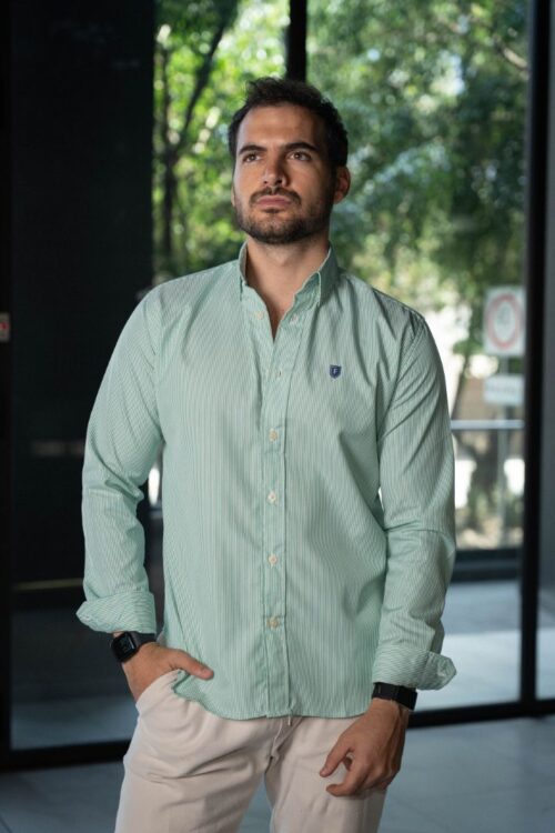 Alternative view of Camisa de mini rayas Verde | FOR3448