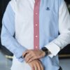 Camisa de combinaciones cielo, blanco, rosa y marino | FOR3478 - Imagen 3