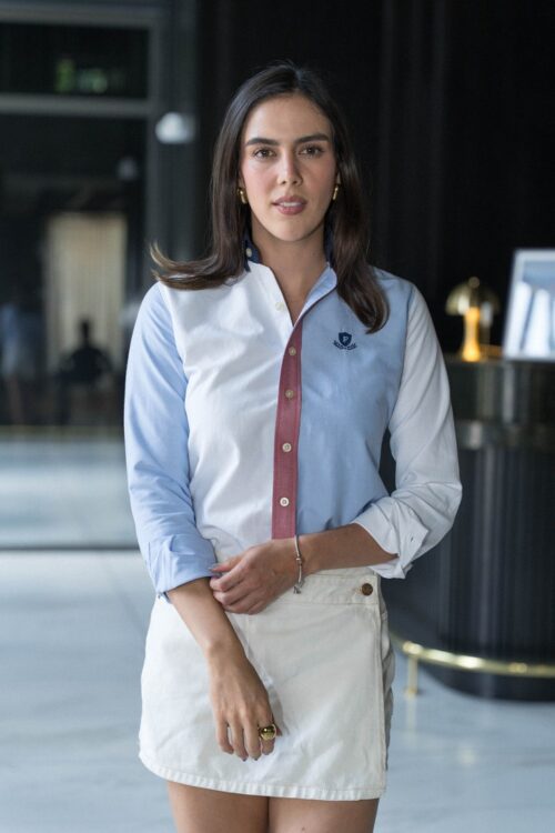 Alternative view of Camisa de combinaciones cielo, blanco, rosa y marino | FOR3479
