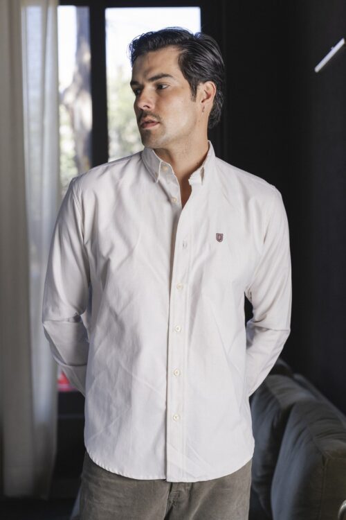 Alternative view of Camisa básica hueso | FOR3484