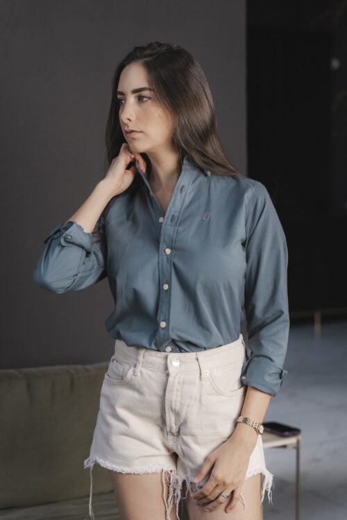 Alternative view of Camisa básica azul | FOR3487