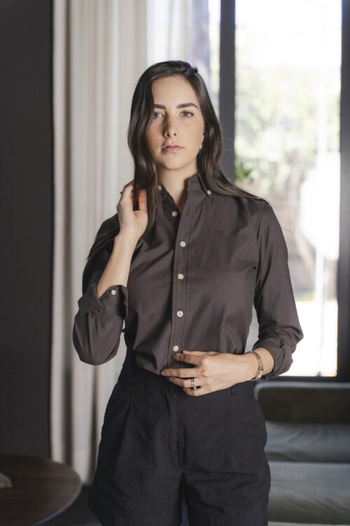 Camisa básica café | FOR3491