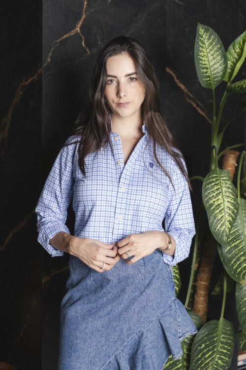 Camisa de cuadros cielo y blanco | FOR3494
