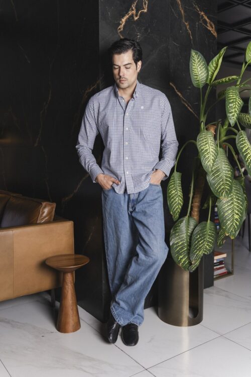 Alternative view of Camisa de cuadros verde y marino | FOR3497