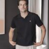 Playera polo punto tejido negro | POL0031 - Imagen 4