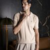 Playera polo punto tejido beige | POL0032